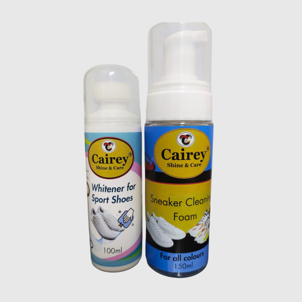 Cairey 1 Whitener for Sport Shoes with 1 Sneaker Cleaning Foam Combo – Ultimate Sneaker Care